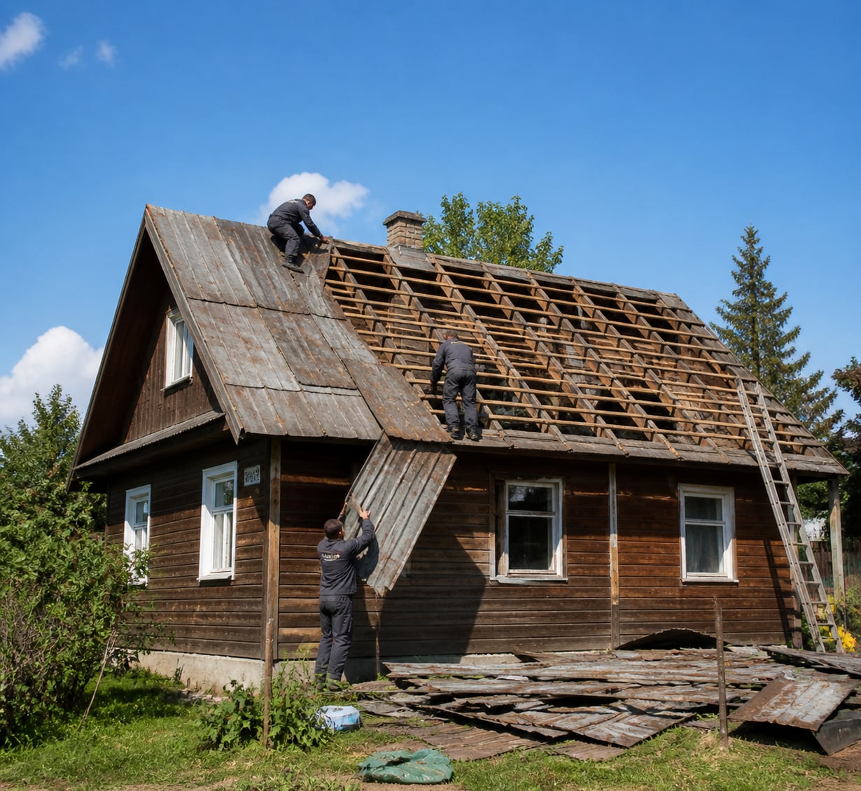 Демонтаж кровли и крыши в Красногоровке