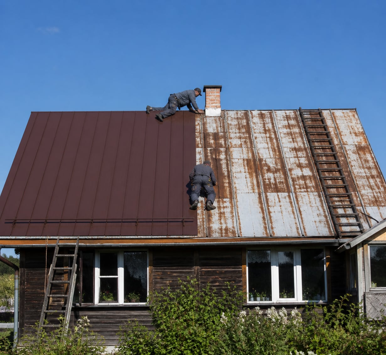 Ремонт металлической кровли в Красногоровке