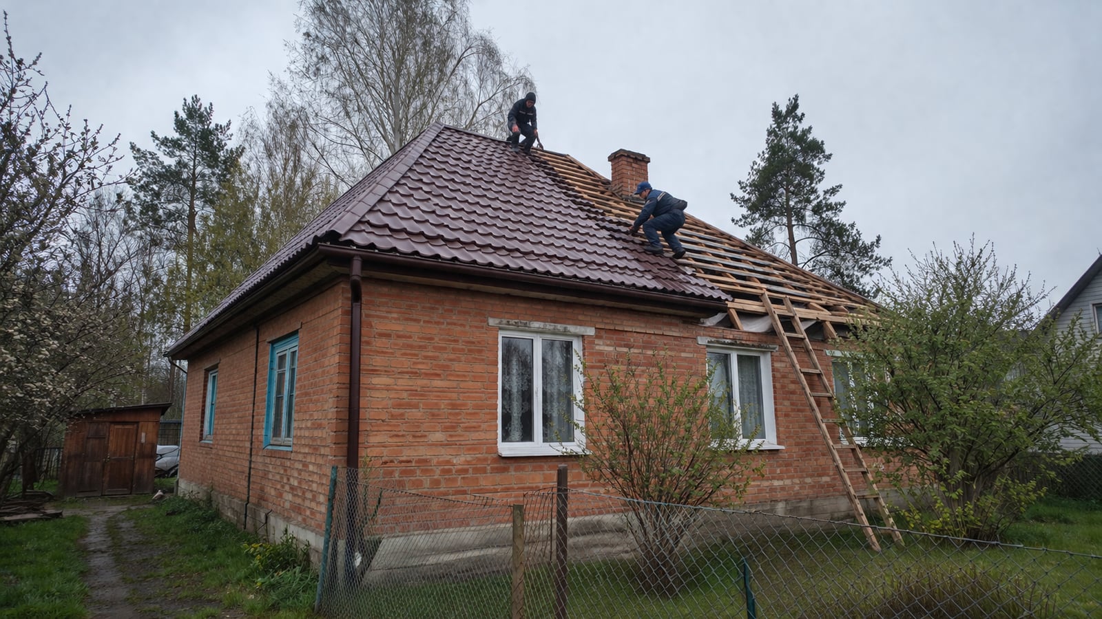 Ремонт кровли частного дома после урагана, Чехов, 85 м²